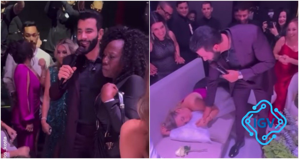 Imagem para Gusttavo Lima canta para acordar convidada adormecida em casamento de Éder Militão e Tainá